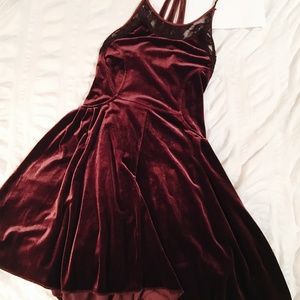 Free People Burgundy Velvet Dress (Size XS)